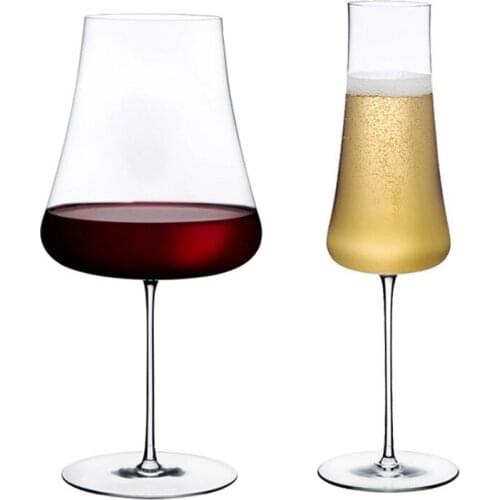 250-600ml Classic Lead-Free Crystal Handmade Goblet Light Luxury Champagne Red Wine Whiskey Tasting Glass Cup Holiday Gift