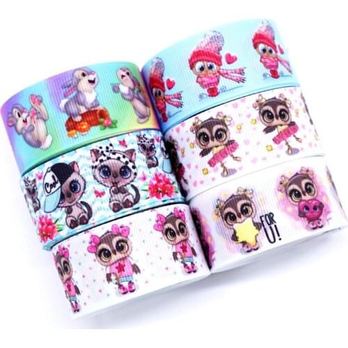Free shipping 50 yard cartoon ribbon printed grosgrain ribbon 31502