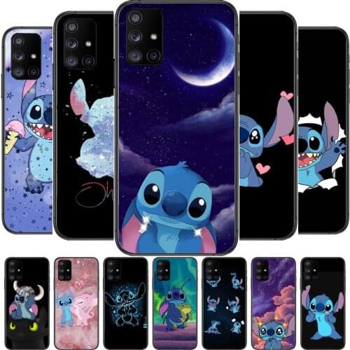 Stitch Phone Case Hull For Samsung Galaxy A50 A51 A20 A71 A70 A40 A30 A31 A80 E 5G S Black Shell Art Cell Cove