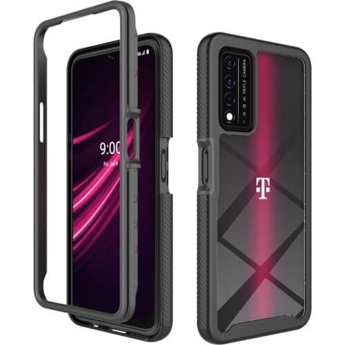 Crystal Capa For T-Mobile Revvl V+ 5G V Plus Case 2 in 1 PC + TPU Silicone Bumper Transparent 360 Full Protection Back Cover