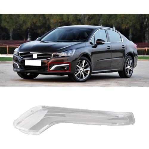 CAPQX For Peugeot 508 2015-2018 Front bumper transparent Running light Lens Lampshade daytime light Cover DRL Shade Shell Cap