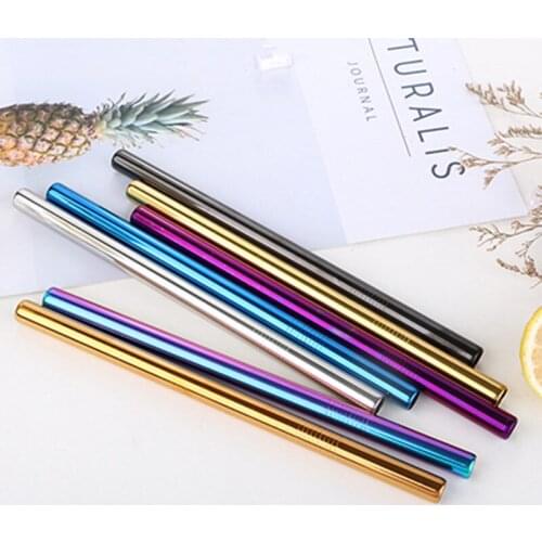 Reusable Drinking Straw 12mm Metal Straw 304 Stainless Steel Straw Pearl Milkshake Bubble Tea Straw High Quality Colorful Straw