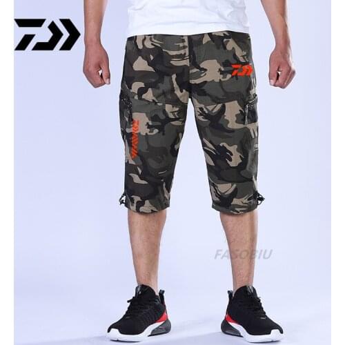 2021 Man Daiwa Fishing Trousers Camouflage Summer Outdoor Short Pants Britches Breathable Fishing Shorts Quick Drying Sports