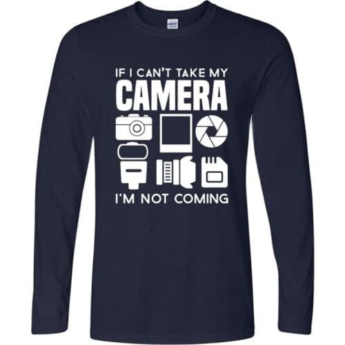 Men Long Sleeve t shirt Heartbeat of Camera T Shirts Men New Autumn Crew Neck Cotton Fashion Photographer T-shirts Tee Tops