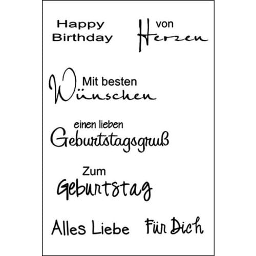 German Words DIY Silicone Clear Stamp Cling Seal Scrapbook Embossing Album Decor