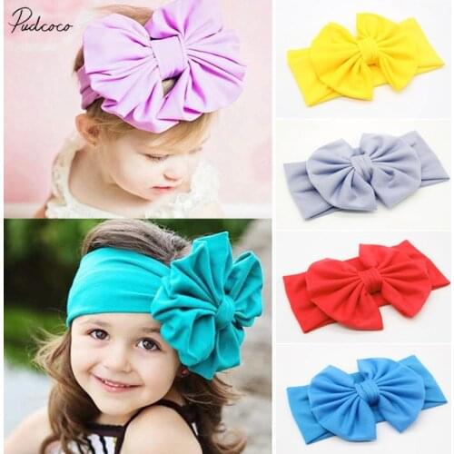 2019 Brand New One Piece Elastic Hairband Baby Girls Kid Head Band Big Bow Knot Headband Baby Girl Hair Accessories Kids Gifts