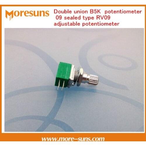 Fast Free Ship 20pcs/lot new and original Double union B5K potentiometer 09 sealed type RV09 adjustable potentiometer