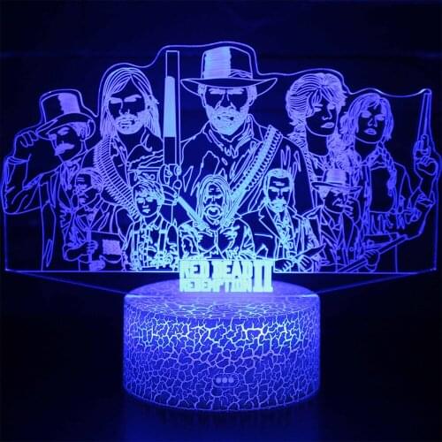 Pirate Wang Lufei Series 3D Night Lamp Colorful Remote Control Led Table Lamp Gift Icon Light For Kids Bedside