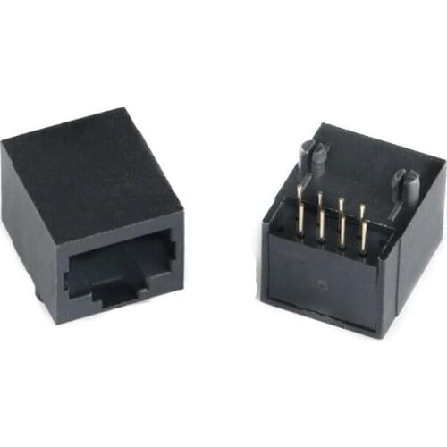 Free shipping 20PCS/LOT RJ45 18.3 Plastic Ethernet network interface socket 8-pin female black plastic 15 * 18