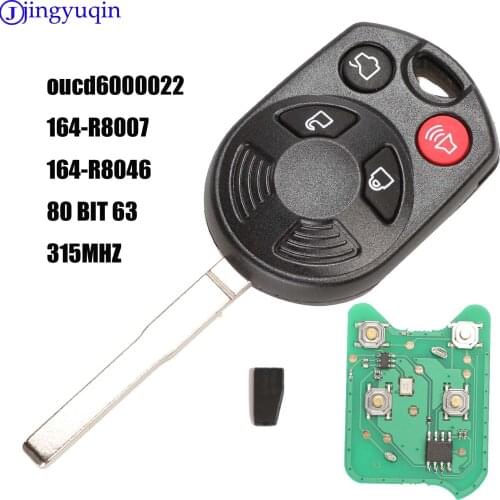 Complete Remote Car Key Fob 4 Button ID63 Chip 80 Bit For Ford Edge Escape Focus Lincoln Mazda Mercury OUCD6000022 315Mhz