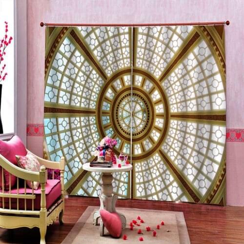 Custom Any Size Curtains Modern for living room curtains European style architecture Geometric image 3d curtains