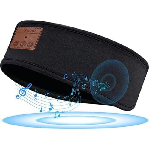 Wireless Bluetooth-compatible 5.0 Headband Handsfree Sports Headset Rechargeable Music Sleeping Eye Mask Headwear