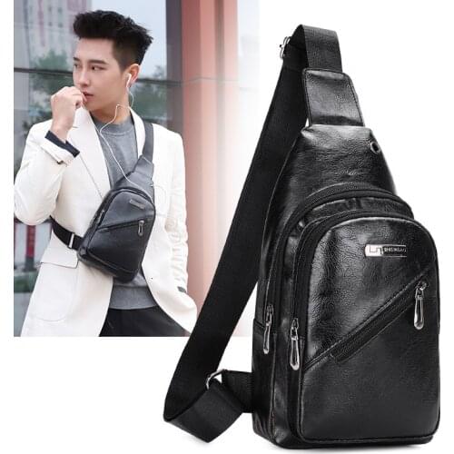 Luxury Designer Bags Men CrossBody Bags Plaid Zipp Chest Bag for Men Travel Pu Leather Male Crossbody Shoulder Bags Best Sellers