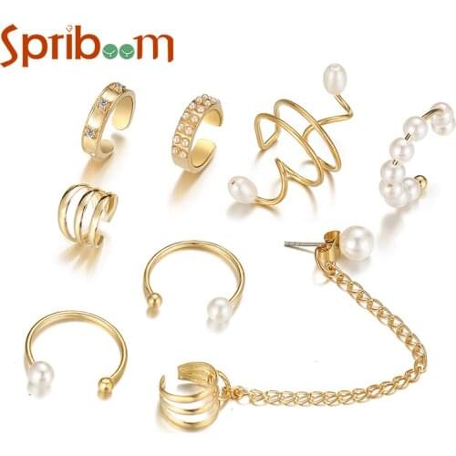 Leaf Ear Clip On Earrings for Women No Piercing Ear Cuff Hip Hop Punk Earring Set Fashion Jewelry Accessories Party Friend Gift