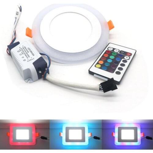 LED Panel light Round 6W 9W 16W 24W 3 Model LED Lamp Double Color Panel Light RGB Cold White/RGB Warm White with Remote Control