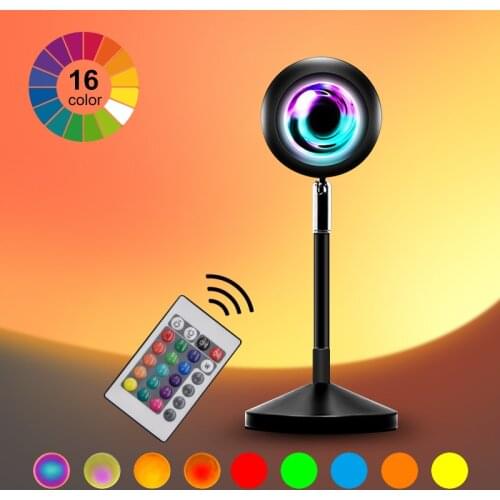 Led sunset lamp Sunset Projection Lamp Atmosphere Rainbow Lamp Night Light for Bedroom Bar Coffee Store Wall Decoration