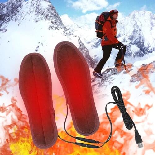 35-46 Size USB Heating Insole USB Electric Heating Foot Inserts Winter Warm Foot Treasure Outdoor Hunting Hiking Skiing Shoe Pad