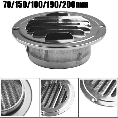 1 PC 70/150/180/190/200mm Stainless Steel Air Vent Round Ducting Ventilation Grilles Louver Air Vent Air Heating Cooling Vents