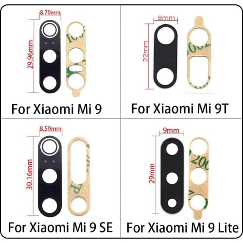 New For Xiaomi Mi 9 Mi9 Se Mi9 Lite Mi 9T 10T Note 10 Lite 11 Poco X3 NFC Rear Back Camera Glass Lens With Adhesive Sticker