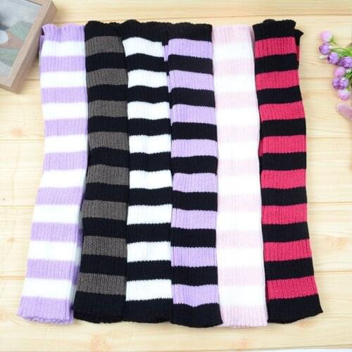 Lady Cute Jk Stretch Knee-length Striped Leg Warmers Autumn Winter Goth Women Cool Hipster Warm Knit Sock Street Socks