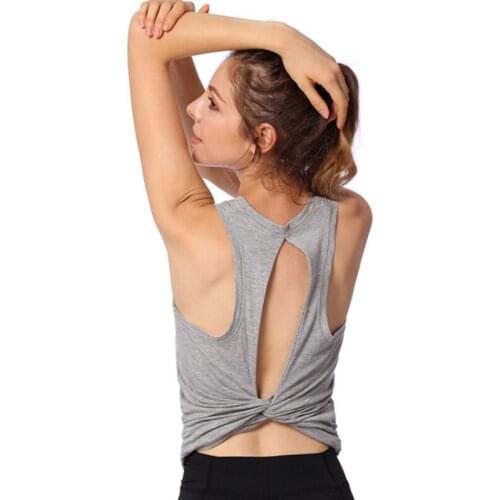 Women Sports Yoga Tank Tops Sexy Back Hollow Out Yoga Shirts Breathable Fitness Gym Jogging Shirt Sleeveless Running Vest