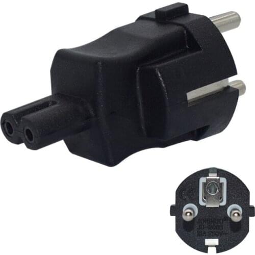 EU 2 Prong TO IEC320 C7 AC Power Adapter,German Standard 4.8mm Pin To 8 Figure 2 Hole, Used To Connect Laptop Power Adapter