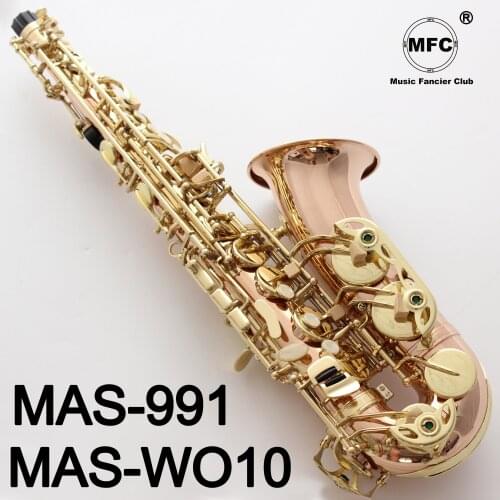 Music Fancier Club Alto Saxophone MAS-WO10 MAS-991 Phosphor Bronze Copper Gold Keys Sax Alto Mouthpiece Ligature Reeds Neck