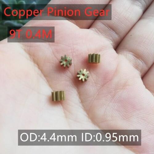 Free Shipping 4pcs/lot 91A 92A 91.5A 0.4M Copper Pinion Gear 9 Teeth 1mm 2mm 1.5mm Shaft Metal Gears Motor Parts Accessory