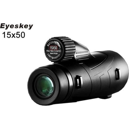 Eyeskey HD BAK4 Optics FMC 10x50/12x50/15x50 Zoom Portable Waterproof Nitrogen Monocular Binocular Telescope for Hunting Outdoor