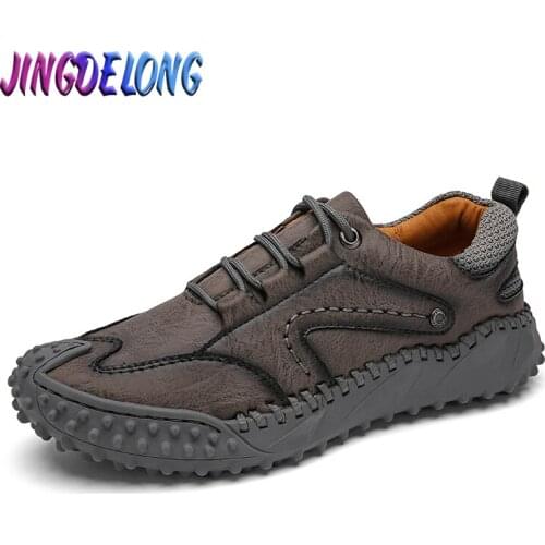 Brand Mens Sneakers Shoes Genuine Leather Loafers Shoes Handmade Platform Soft Breathable Luxury Designer Mens Driving Shoes