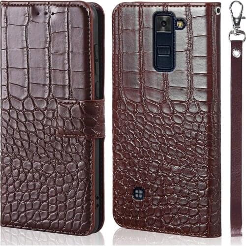 Crocodile skin Flip Leather Wallet Case for LG K8 Lte K350e K350ds K350tr K350N K350 Phone book Cover K8 2017 X240 K8 2018 X210