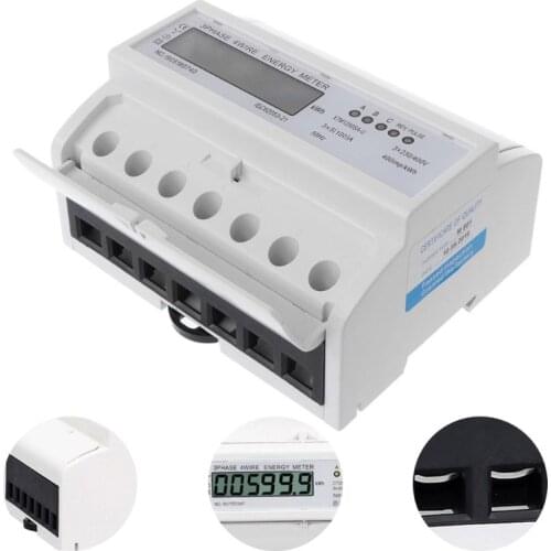 6A/40A/60A/80A/100A 3 Phase 4 Wire Electric LCD Display Digital Energy Meter Calibrated For DIN Rail Power Meters 50/60HZ