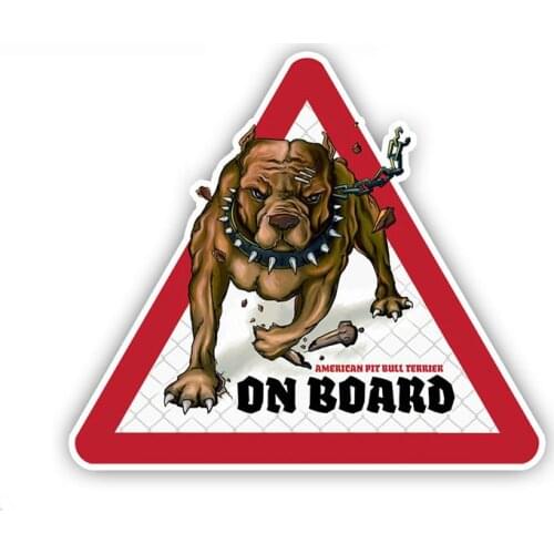 Dawasaru Pit Bull Dog Car Stickers Dog on Board Decals Pet Dog Decal Dog Warning Sign Funny Stickers for Truck Auto,12cm*10cm