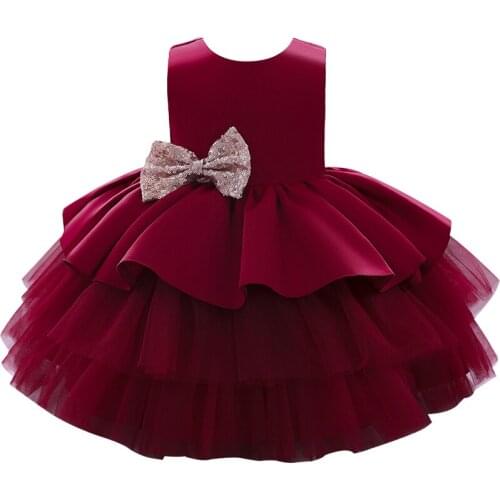 Baby girl dress children dress dress girls net gauze tutu skirt princess dress sequin bow cake dress birthday party dress