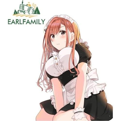EARLFAMILY 13cm x 9.5 for Arisugawa Natsuha Car Stickers Anime Maid Decals Creative JDM Accessoires Windshield Funny Decor