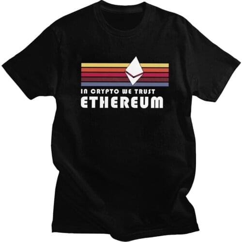 Ethereum Stripes In Crypto We Trust T Shirt Men Pre-shrunk Cotton Tees Crypto Cryptocurrency Tshirt Short Sleeved Urban T-shirt