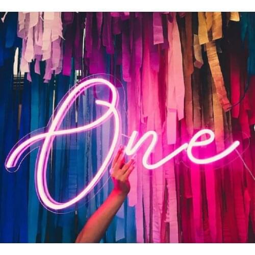 Custom led One flexible Neon Light Sign Home Bar Wall Bedroom Decoration Happy Birthday Party Decorative Cool Neons Lamp