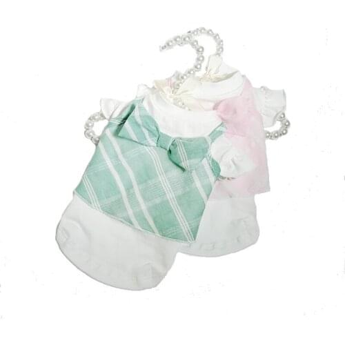 Summer Dog T-shirt Puppy Cat Chihuahua Yorkshire Clothes Small Pet Clothing Shirt Coat Cute Bowknot Dog Costume Apparel Dropship