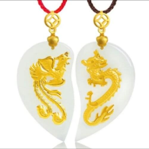 Lovers of gold and Tian Baiyu heart shaped dragon heart pendant jewelry boutique forever small pendant