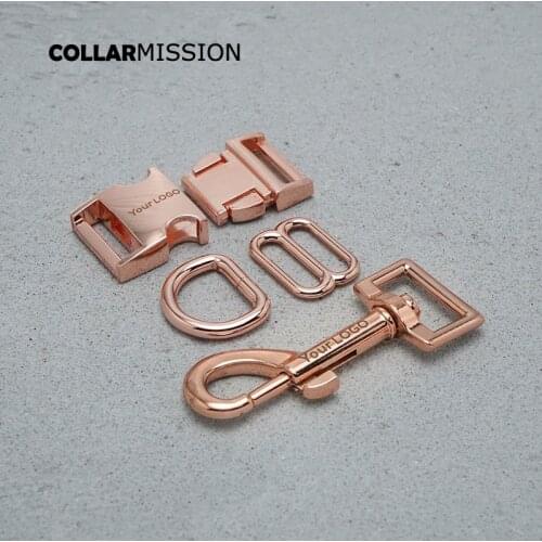 Metal buckle+adjust buckle+D ring+metal dog clasp/set) 20mm Engraved buckle, We provide laser engraving service customize LOGO