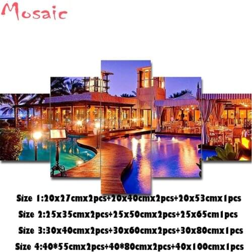 Multi-picture DIY Diamond Painting Full Embroidery Kits resort Landscape 5D Square/Round Drill Kitchen Home Decor night scenery