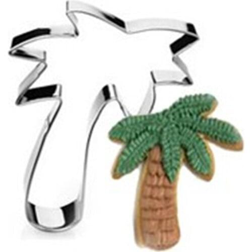 Coconut Tree Cookie Cutter Stainless Steel Biscuit Cut Mold Baking Fruit Cut Cake Mold Embossing Printing Die