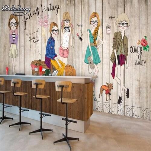 Beibehang custom wallpapers murals white brick fashion girl wallpaper 3d living room TV bedroom mural wallpaper for walls 3 d