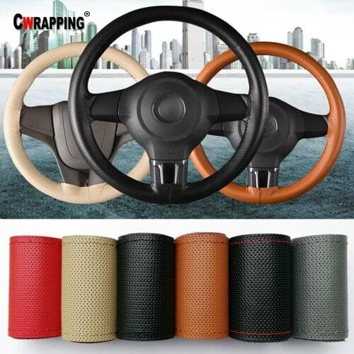 38CM Braid On DIY Car Steering Wheel Covers Soft Real Leather Diameter Of Car With Needle And Thread Interior Accessories