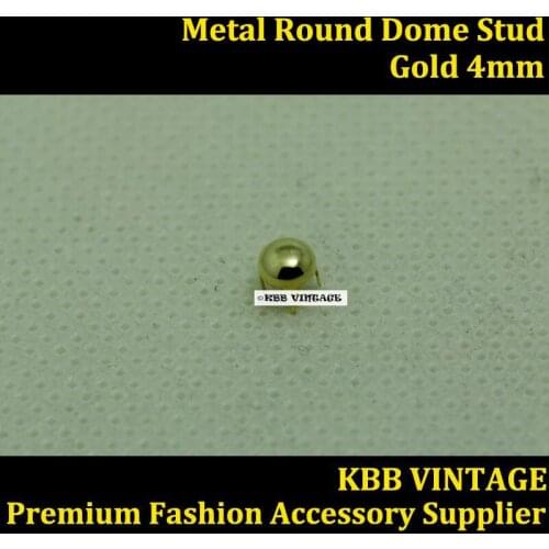 Punk DIY Metal Round Dome Stud 4mm in Gold with 4 Prongs Claws for Leather Craft/Bag/Shoe/Clothing/Cap/Jacket