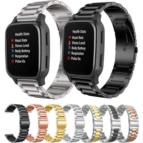 20mm Stainless Steel Strap Replacement Band For Garmin Venu Sq Strap for Garmin Vivoactive 3 & Move 3 Forerunner 245 Watchbands