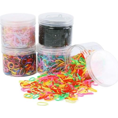 250/500/1000PCS Ponytail Holder Rubber Bands Elastic Hair Band For Girls Fashion Hair Accessories Rope Tie Gum(no box)