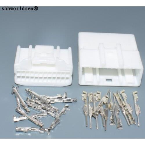 Shhworldsea 24 Pin 0.7mm Automotive 1318917-1 1376103-1 Audio Navigation Rearview Connector Auto Plug Female Male Socket