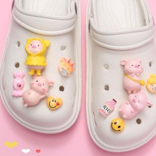 Lovely Croc Charms Cute Pig Charms for Crocs DIY Three-dimensional Shoe Accessories Shoe Buckle Decorations Fit Croc JIBZ Kids