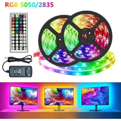 LED Strip Light RGB5050 Tape Waterproof Ribbon Flexible SMD 2835 Luces Lamp Bedroom Decoration Infrared Remote Control For Party